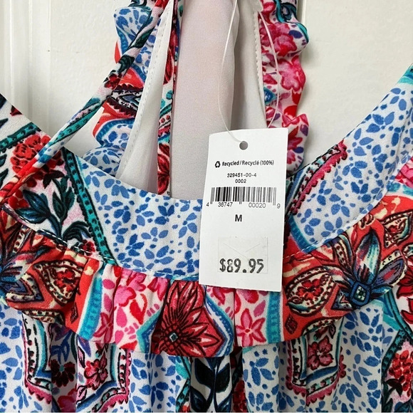 NWT Gap Floral Paisley Ruffle Trim Maxi Dress Boho Beach Coastal - Picture 8 of 8